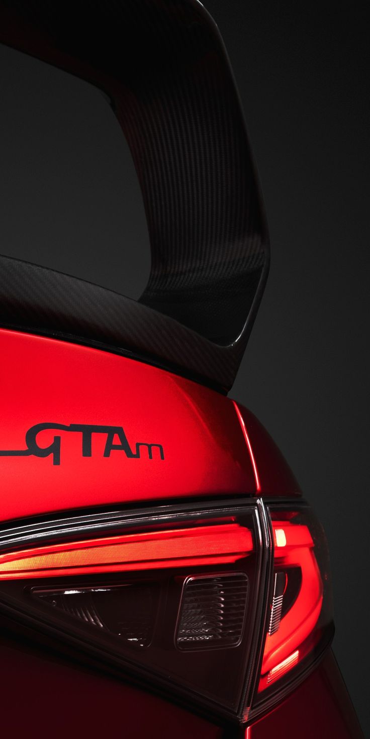 the tail light of a red sports car