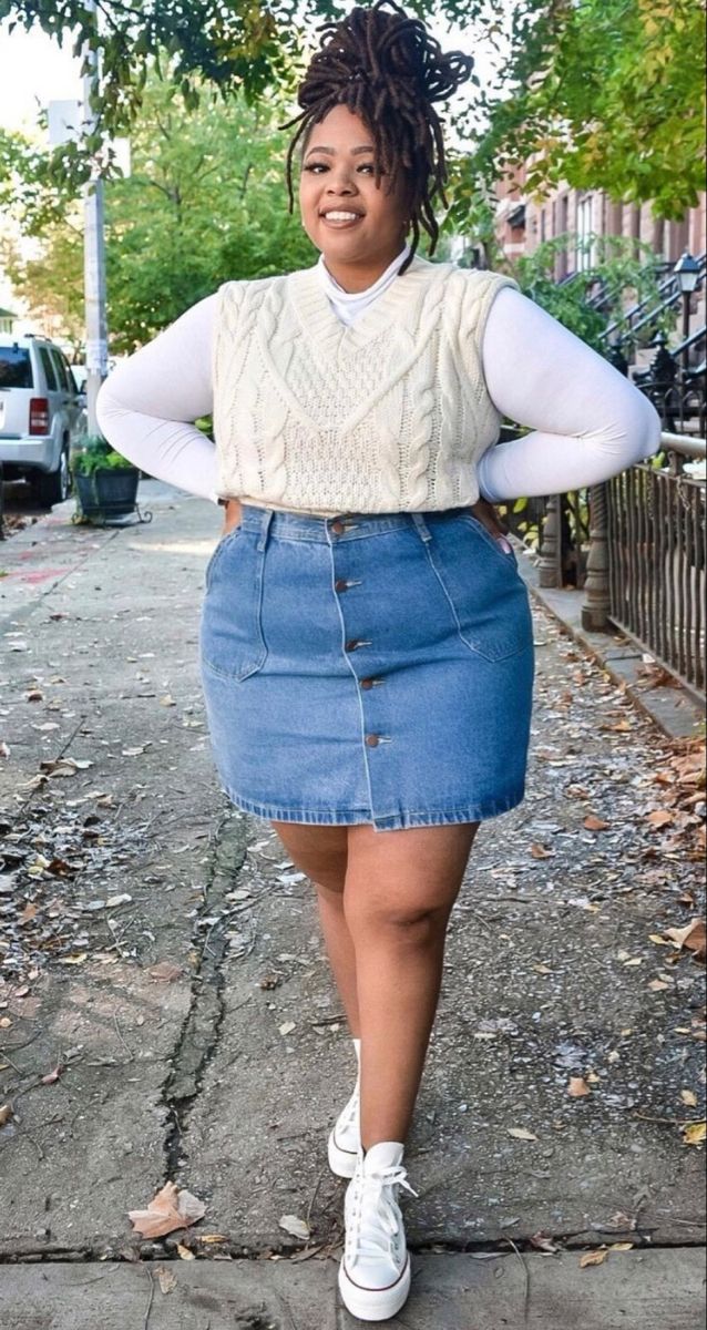 Denim Mini Skirt Outfit Fall, Plus Size Summer Outfits Casual, Size Aesthetic, Plus Size Aesthetic Outfits, 2024 Clothes, Plus Size Baddie Outfits, Work Fits, Plus Size Fall Outfit, Plus Size Fall Fashion