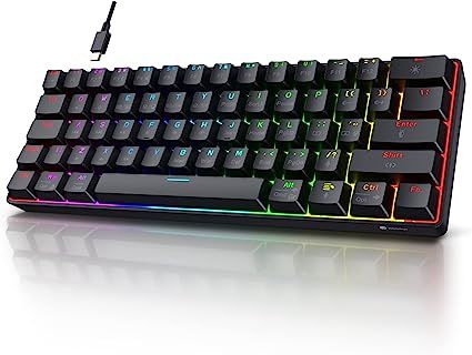 a computer keyboard with colorful lights on the top and bottom keys in red, green, yellow, and blue