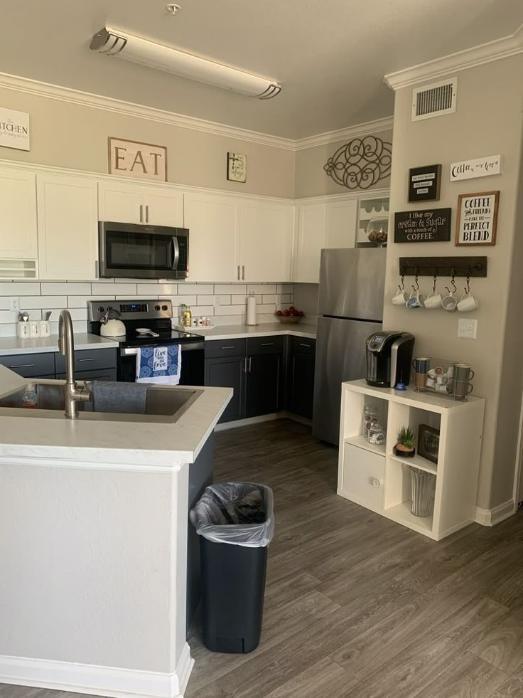 the kitchen is clean and ready for us to use in this home renovation or remodeling project