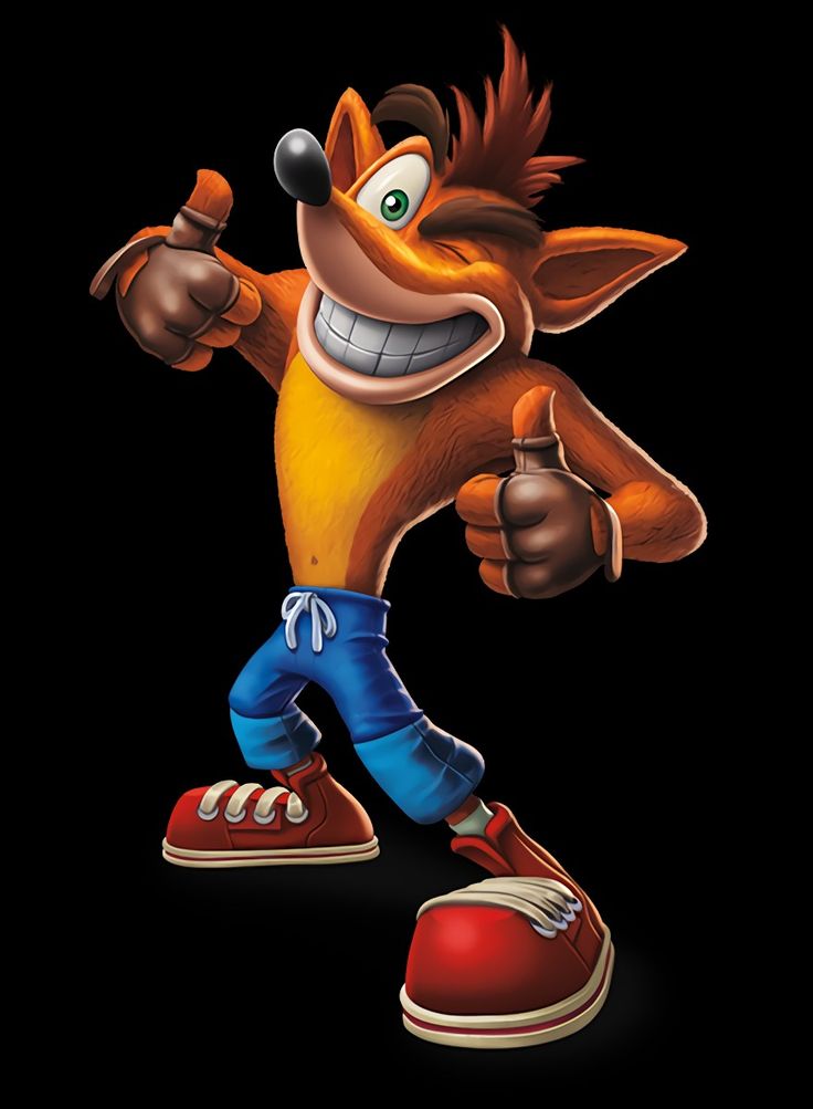 an image of a cartoon character that is in the style of crash, with his arms out