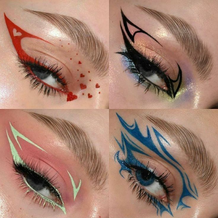 Teknik Makeup, Eyeliner Designs, Drag Make-up, Cute Eye Makeup, Graphic Makeup, Rave Makeup, Swag Makeup, Smink Inspiration, Eye Makeup Designs