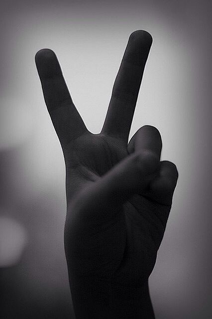 a hand making the v sign with its fingers