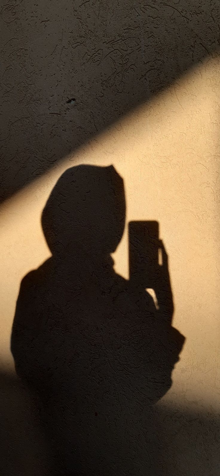 the shadow of a person holding a camera