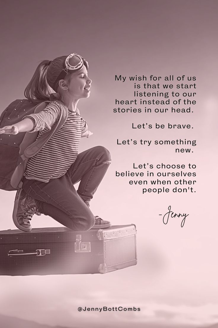 My wish for all of us is that we start listening to our heart instead of the stories in our head. Let's be brave. Let's try something new. Let's choose to believe in ourselves even when other people don't. - Jenny @JennyBott Combs is a Network Marketer, Mentor & Wellness Biz Builder | Liquid Collagen | Anti-Aging Skincare | Clean Weight Loss | Use referral code: 3533023 for $10 off first order. In Your Head Quotes, Head Quotes, Network Marketing Success, Liquid Collagen, Hey Friend, Listen To Your Heart, Natural Caffeine, Lose Inches, Lifestyle Coaching