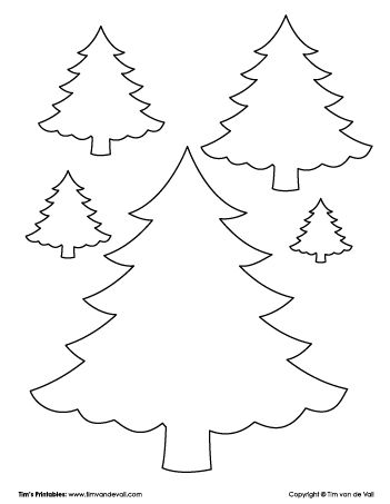 three trees cut out from paper to be used for christmas decorations and crafts, as well as an ornament