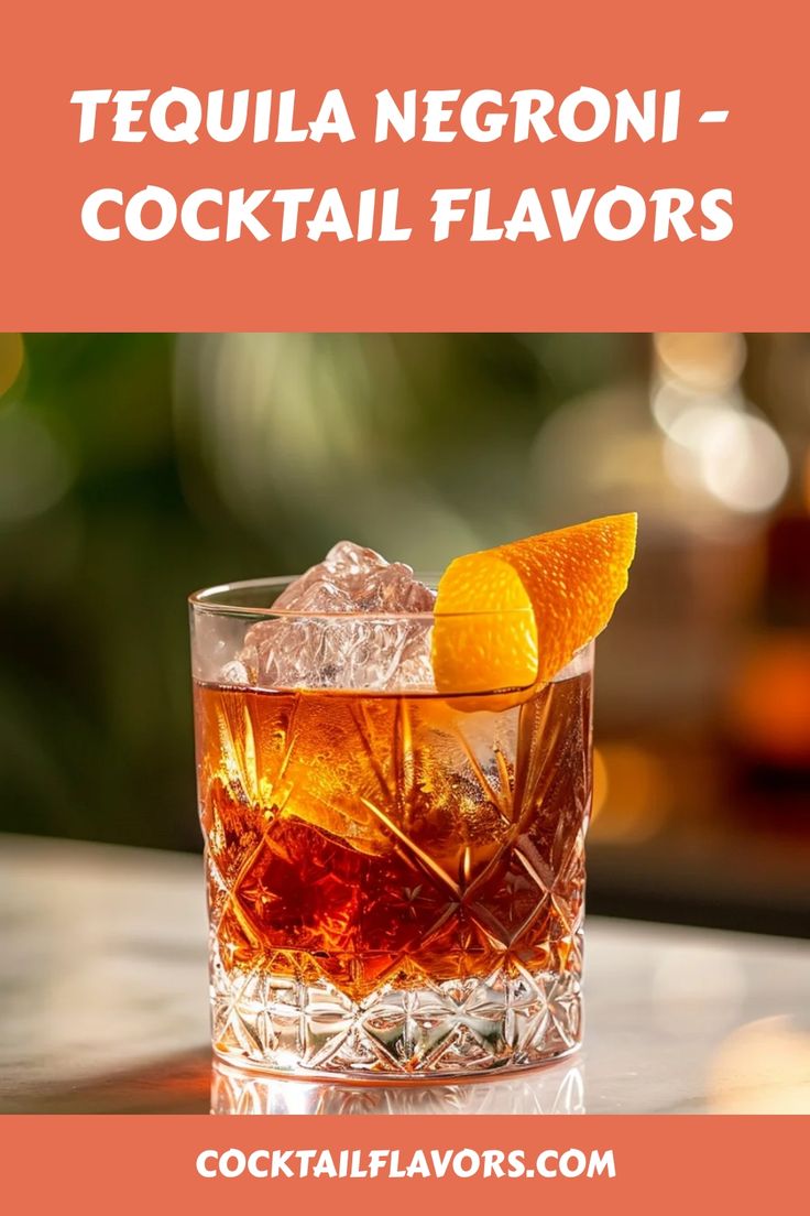 Tequila Negroni - cocktail flavors Tequila Negroni, Campari Cocktails, Unique Cocktail Recipes, Negroni Recipe, Negroni Cocktail, Sweet Vermouth, Classic Cocktail Recipes, Easy Cocktail, Tequila Drinks