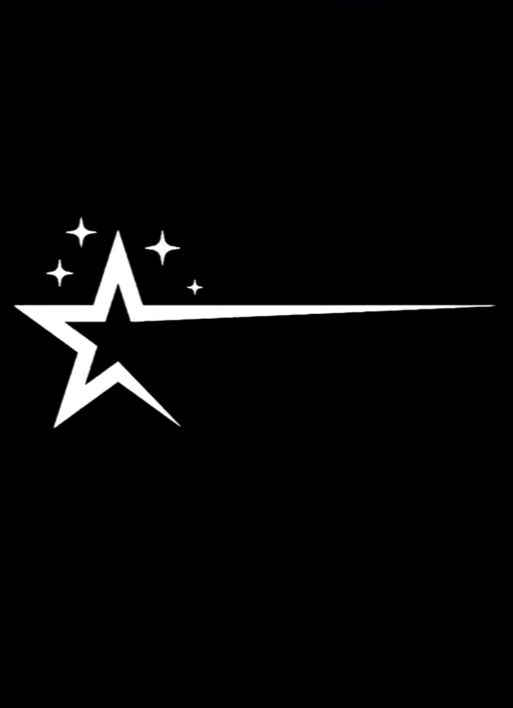 a white star on a black background