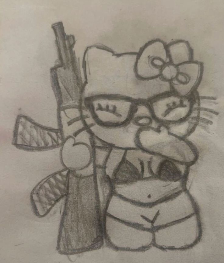 Drawing Inspo Y2k, Simple Hello Kitty Drawing, Drawings Of Hello Kitty, Easy Drawings Hello Kitty, How To Draw Hello Kitty, Hello Kitty Doodles, Hello Kitty Drawing Sketches, Graffiti Doodles Easy, Hello Kitty Drawing Easy