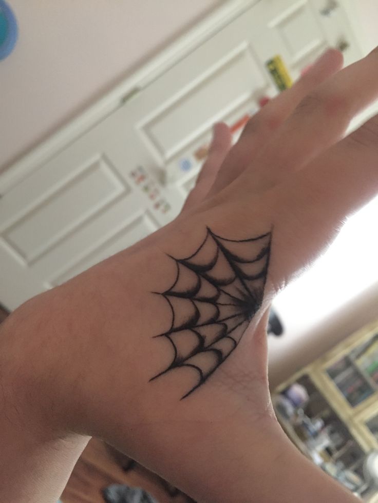 a person with a spider web tattoo on their arm