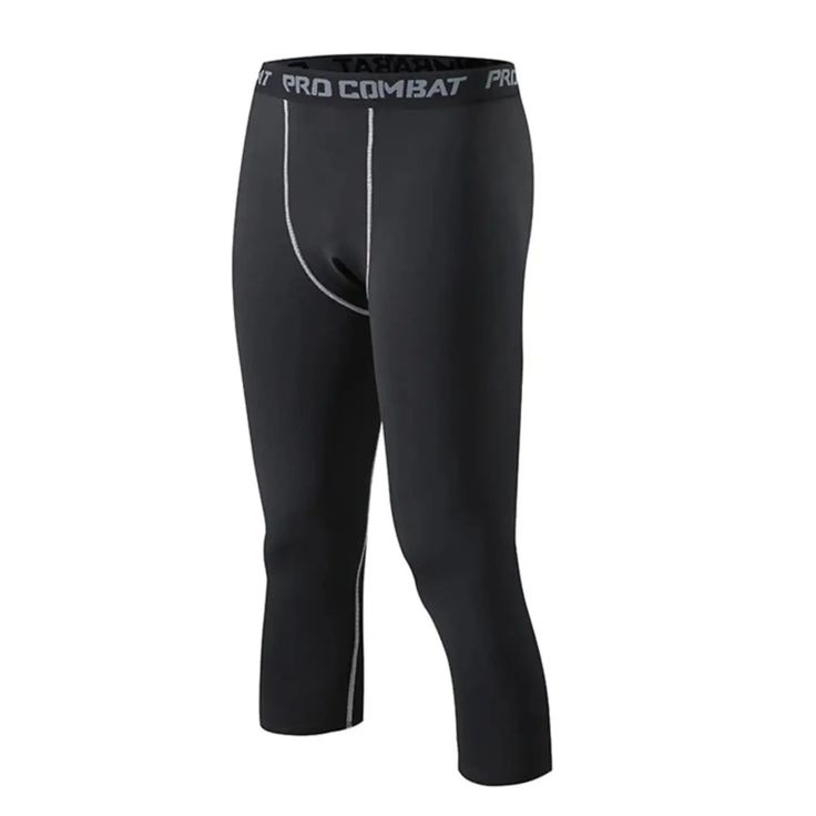 the men's pro combat long johns are black with white piping on the side