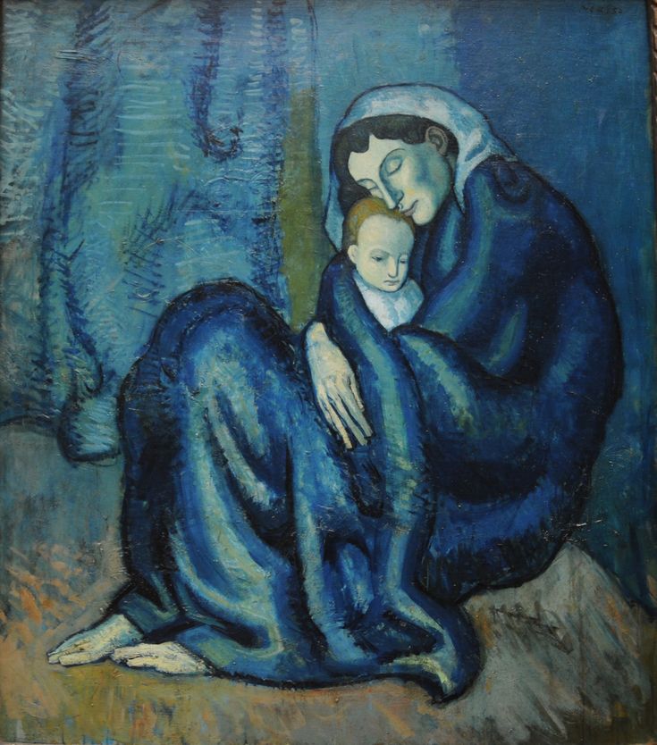 a painting of a woman holding a child