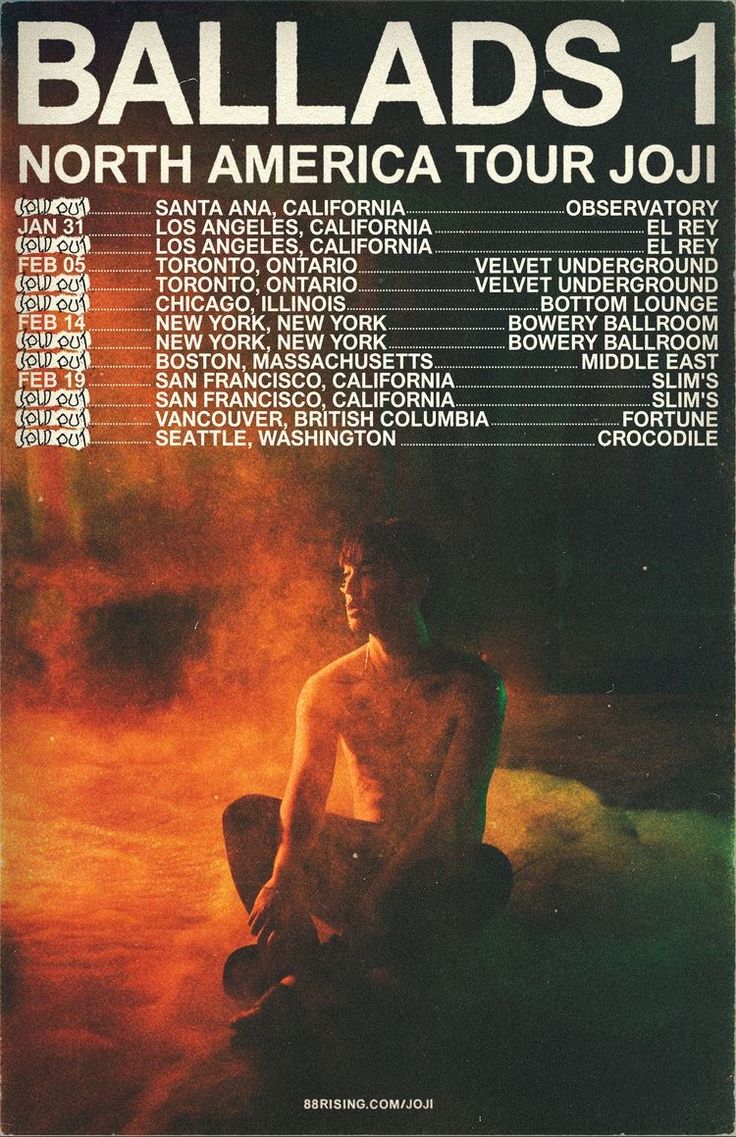 an advertisement for the north america tour, with names in english and spanish on it