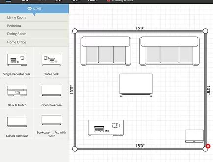 the floor plan is shown with different furniture options and measurements for each room in the house