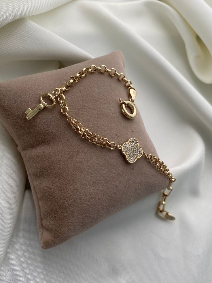 "ITEM DETAILS ❆All our jewelry are hand made with Love. ❆Material: 14K Gold ( 585). ❆Available colors: Gold, Rose Gold, White Gold. ❆Available Sizes: Look Size Option (Contact for different sizes) ❆Each item is made to order ❆ DO YOU LIKE THIS BRACELET? ❆ You can get more information about it below but if you have any questions, just click the \"Message Sergen Vural \" button and I will be very happy to hear from you ☺ PACKAGING ❆Comes ready to gift in a beautiful jewelry box. ❆It comes with a s Luxury White Gold Jewelry With Box Clasp, Luxury Rose Gold Elegant Charm Bracelet, Luxury Coach Jewelry With Polished Finish, Luxury White Gold Bracelet With Adjustable Chain, Luxury Rose Gold Bracelet As A Gift, Luxury Rose Gold Bracelets Gift, Luxury Bracelet With Adjustable Chain, Luxury Gold Plated Charm Bracelet With Adjustable Chain, Luxury Gold Bracelet With Adjustable Chain For Everyday