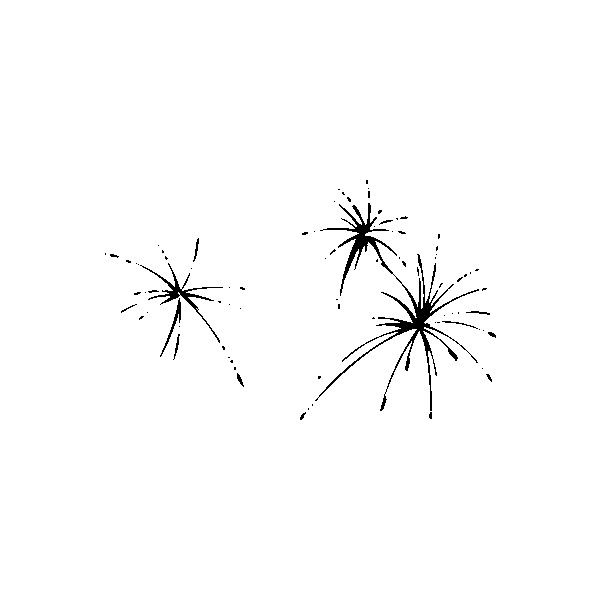 black and white drawing of two dandelions