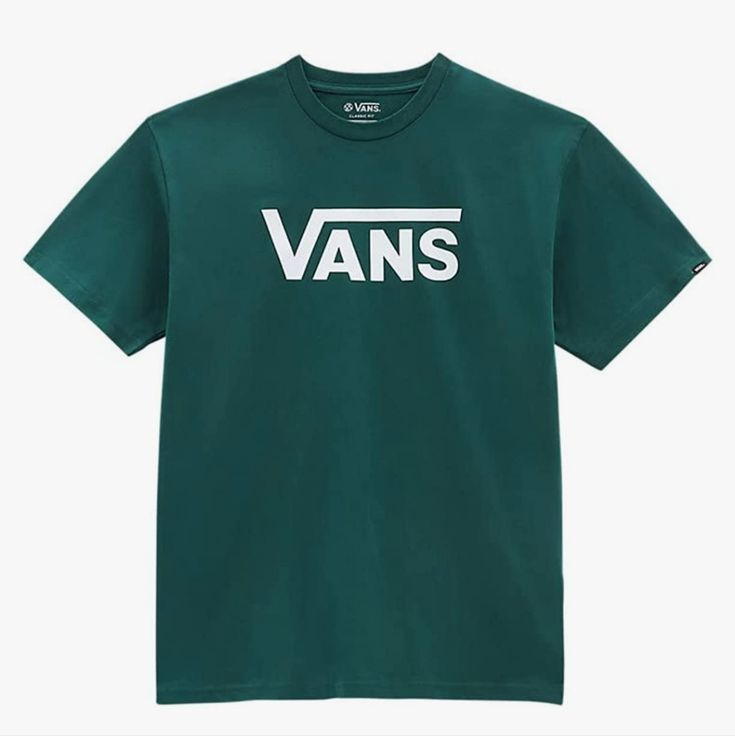 Nwt Vans Drop V T-Shirt In Ponderosa Pine Ribbed Crew Neck Short Sleeve 100% Cotton Logo Graphic Print On Front Pit To Pit Measures 19" Length Measures 24.5" Sporty Cotton Tops By Vans, Basic Green Tops With Logo Print, Green Basic Top With Logo Print, Vans Short Sleeve Top With Letter Print, Vans Crew Neck Top With Letter Print, Vans Crew Neck Summer Tops, Vans Summer Crew Neck Tops, Vans Letter Print T-shirt For Summer, Vans Letter Print Crew Neck Top