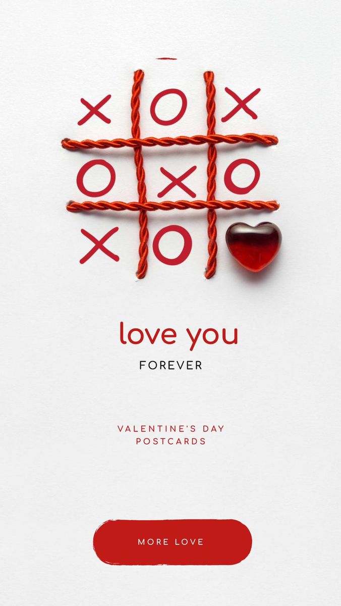 a valentine's day card with an xoxo cross and heart on it