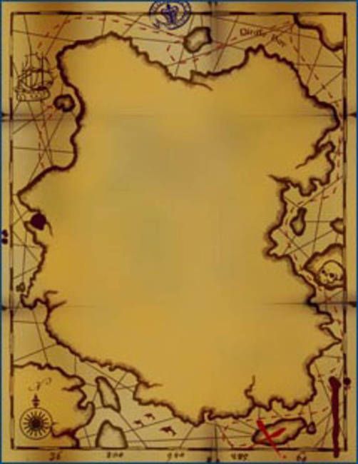 an old map showing the land and water