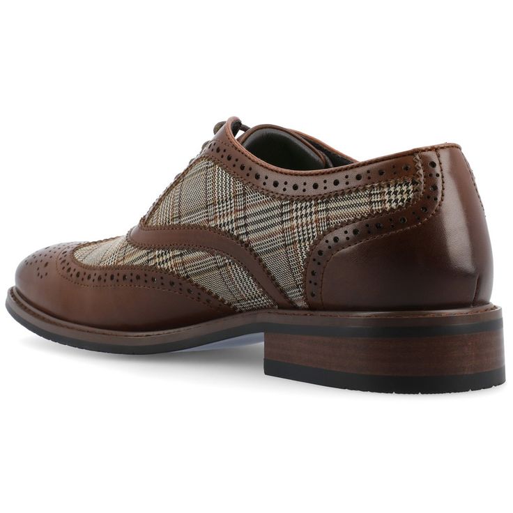 Meet the Jerome oxford shoe from Vance Co., a perfect blend of style and comfort with its 1-inch block heel, lace-up closure, and classic round toe design. Crafted from a combination of faux leather and fabric, it offers a versatile and contemporary option for various occasions. The mesh lining, 6 mm Tru Comfort Foam™ footbed, and rubber outer sole ensure breathability and cushioned support, making the Jerome an ideal choice for both formal and casual wear. Oxford Shoe, Brown Oxfords, Closed Toe Shoes, Round Toe Heels, Journee Collection, Toe Designs, Lace Up Shoes, Block Heels, Fitness Fashion