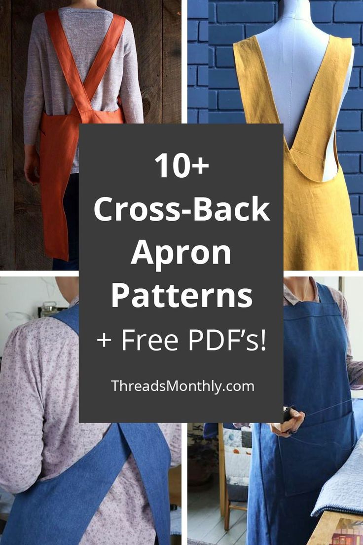 cross back apron patterns with the text overlay