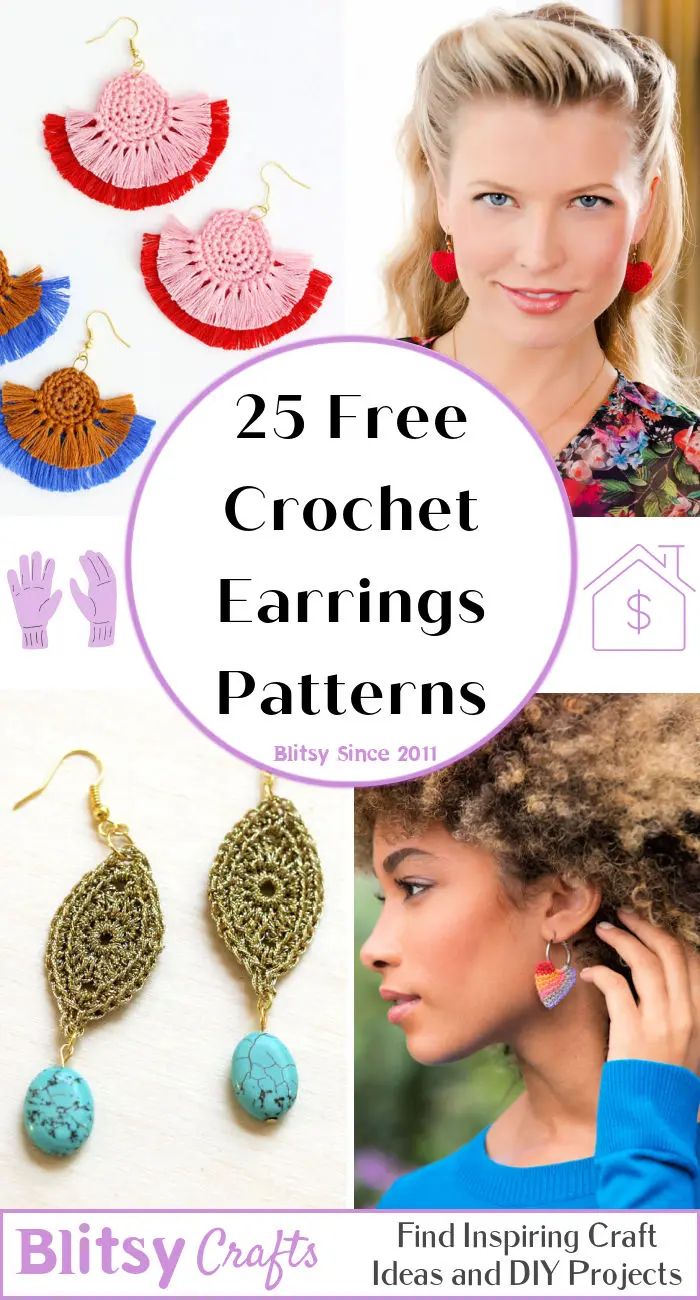 the 25 free crochet earring patterns for beginners