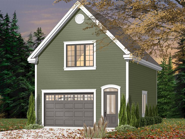 this is an artist's rendering of a two - story house with a garage