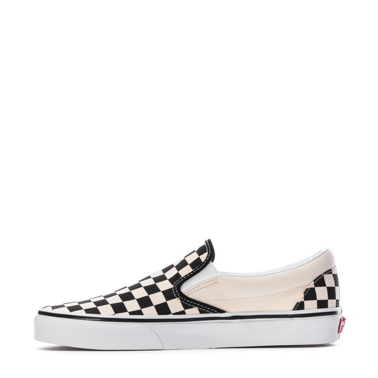 These Checkerboard Classic Slip-On Vans are giving us that total SoCal Skater vibe. These slip-on sneakers feature a low profile cut and a padded collar to keep you walking comfortably throughout the day. Dress these down and take them to the beach or dress them up with your best button-up shirt. Durable canvas upper. Slip-on style with elastic side accents. Padded collar for all-day wearability. Signature rubber waffle outsole. Skater Vibes, Vans Checkerboard, Promotional Gifts, Day Dress, Slip On Sneakers, Low Profile, The Beach, Button Up, The Day