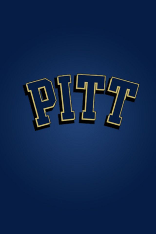 the word pitt spelled in gold letters on a blue background