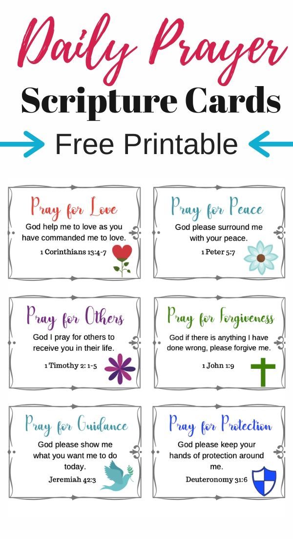 the printable daily prayer cards for children