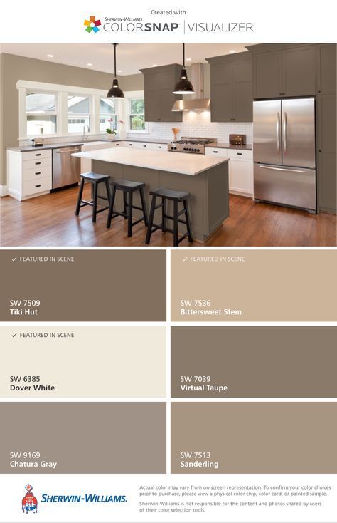 the color scheme for an open concept kitchen