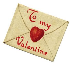 an envelope with a red heart and the words'to my valentine'written on it