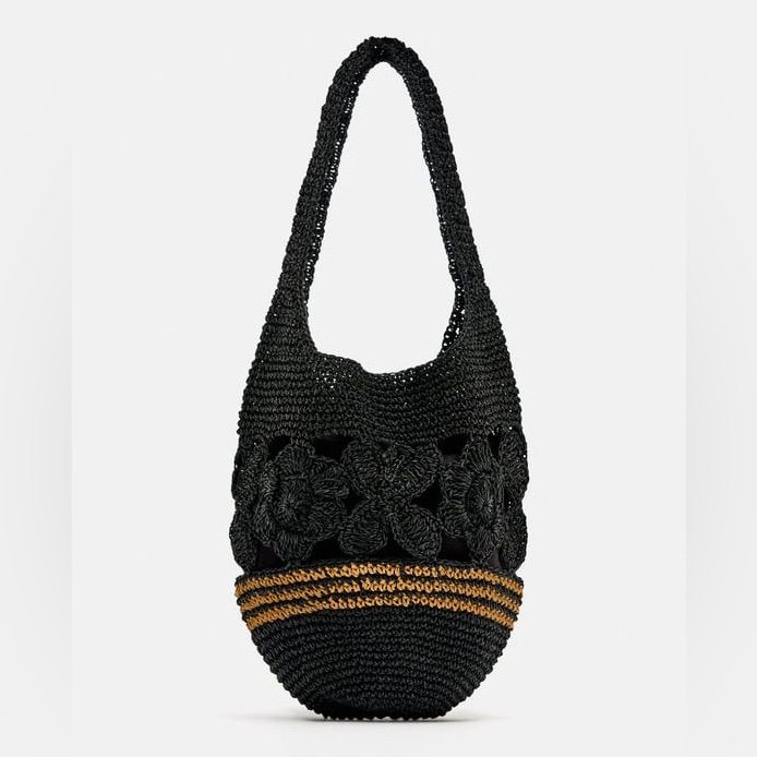 Bucket Bag. Contrasting Colored Trim. Shoulder Strap. Height X Length X Width: 13.6 X 8.7 X 3.2 Inches (34.4 X 22 X 8.4 Cm) Zara Bucket Bag For Vacation, Zara Bucket Bags For Vacation, Chic Zara Shoulder Bucket Bag, Black Handheld Bucket Bag For Summer, Large Capacity Black Hobo Bag For Vacation, Casual Evening Shoulder Bag With Braided Handles, Black Shoulder Bag With Removable Pouch For Vacation, Black Handheld Bag For Vacation, Black Handheld Bags For Vacation