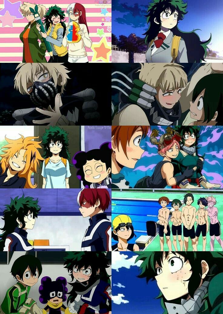 many different anime characters are shown together