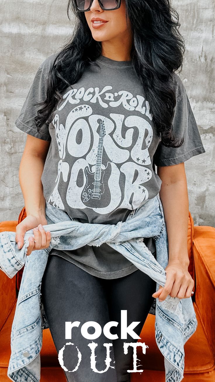 When all else fails, rock out 🤘 Rocker Cotton Tops For Music Festival, Rocker Style Cotton Tops For Music Festival, Rock And Roll T Shirts, Rocker Style Short Sleeve Top For Music Festivals, Rocker Crew Neck Tops For Music Festival, Rocker Style Crew Neck Tops For Music Festival, Rocker Tops For Music Festivals And Concerts, Rocker Style Tops For Concerts And Music Festivals, Rock And Roll Crew Neck Tops For Music Festival