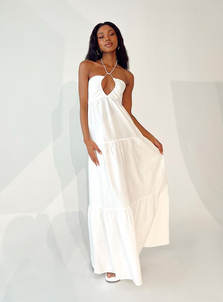 Stylish Maxi Dress, Engagement Party Dresses, Maxi Dress White, Brunch Dress, Long White Dress, Grad Dresses, Maxi Dress Online, White Maxi, Buy Now Pay Later