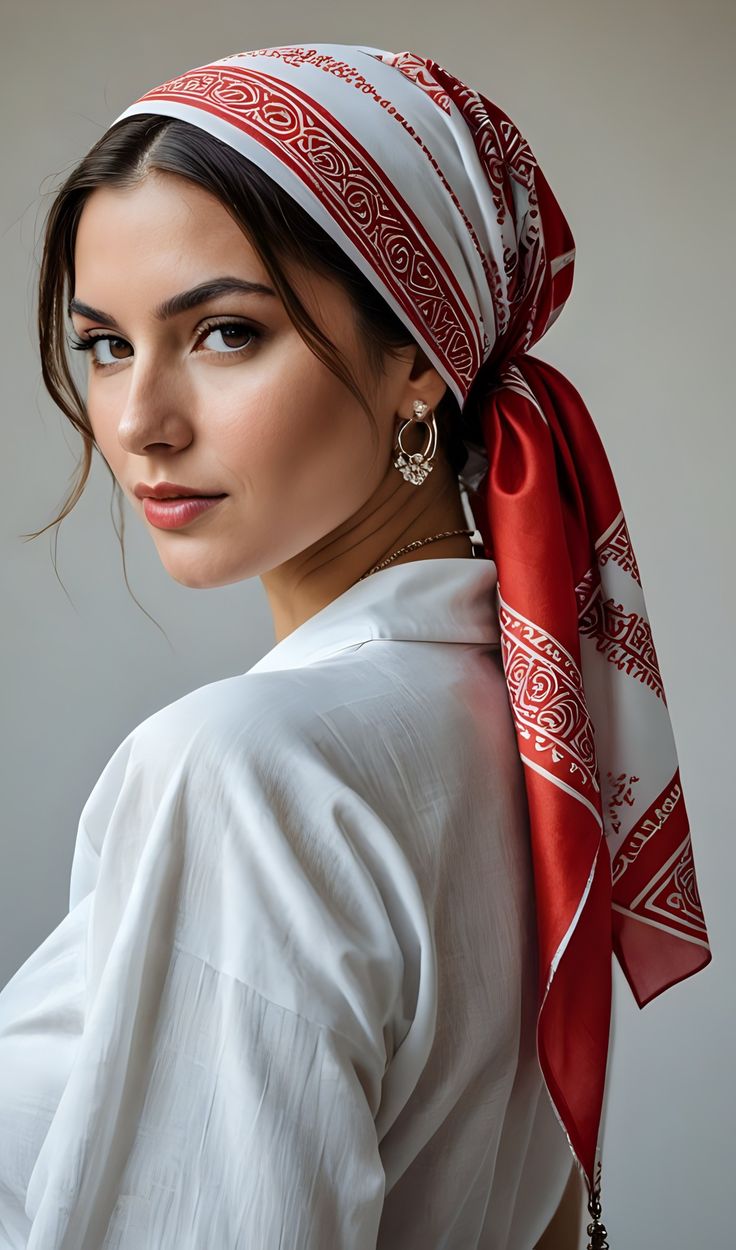 Types Of Headscarves, Scarf Portrait Photography, Moroccan Head Scarf, Scarf Photography Ideas, Head Scarf Aesthetic, Tichel Fashion, Turban Style Hijab, Scarf On Head, Head Scarf Fashion