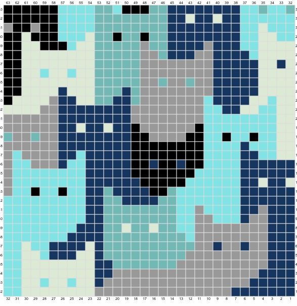 a blue and gray pixellated pattern with squares