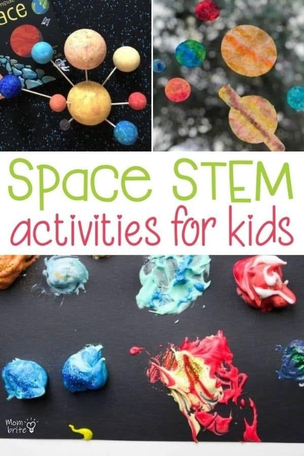 Space STEM Activities for Kids Pin Space Week Ideas, National Space Day Activities, Planet Projects For Preschool, Space Activities Middle School, Space Week Activities For Preschoolers, Steam Week Activities, Space Stem Activities Preschool, Space Elementary Activities, Early Years Space Activities