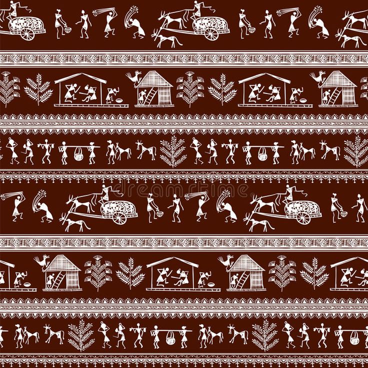 Warli Designs Pattern, Warli Border Design, Warli Art Border Design, Mandap Backdrop, Warli Paintings, Worli Painting, Warli Painting, Indian Traditional Paintings, Indian Wall Art