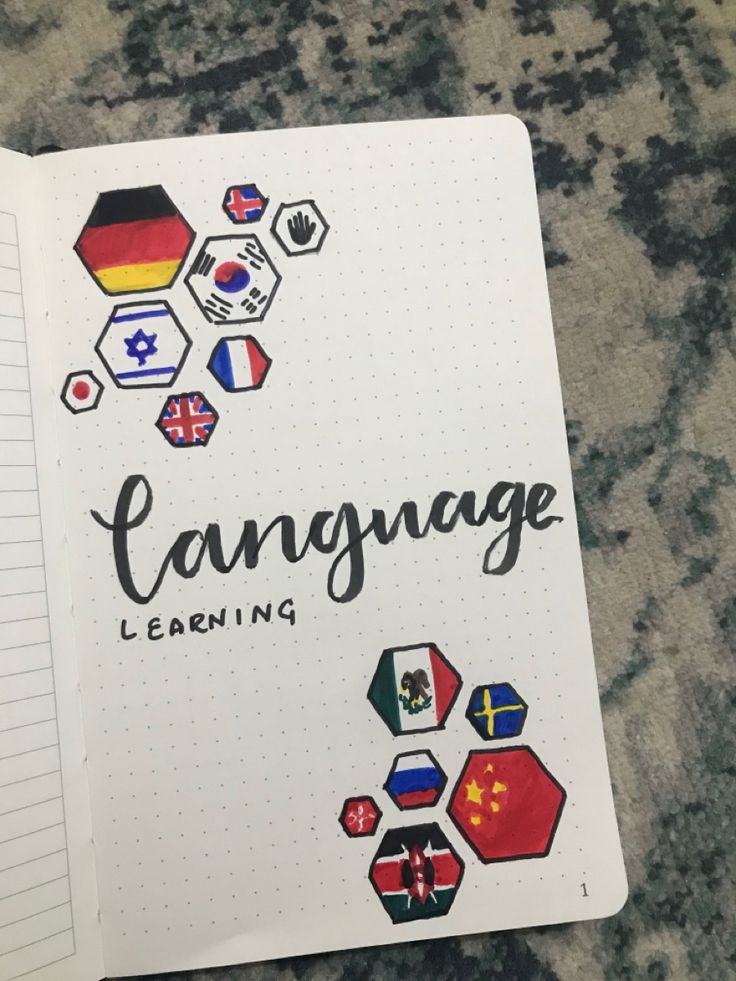 a notebook with the words language learning written on it