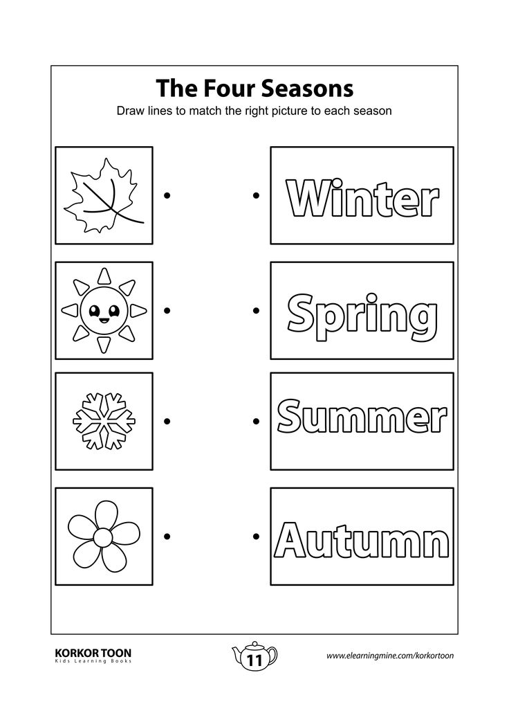 the four seasons worksheet for kids to practice their handwriting and writing skills on