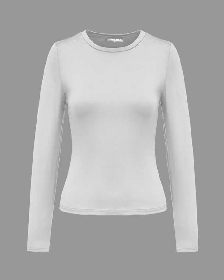 Details: Essential long-sleeve topTop Length: NormalSleeve Length: Long SleevesMaterials:95% Cotton + 5% Spandex Stretch Long Sleeve Plain Tops, High Stretch Long Sleeve Top For Layering, Long Sleeve Tops For Layering, Long Sleeve Solid Tops For Layering, Solid Long Sleeve Tops For Layering, Fitted Long Sleeve Blouse For Layering, Basic Long Sleeve Tops With Thumbholes, Long Sleeve Plain Tops For Layering, Stretch Long Sleeve Top