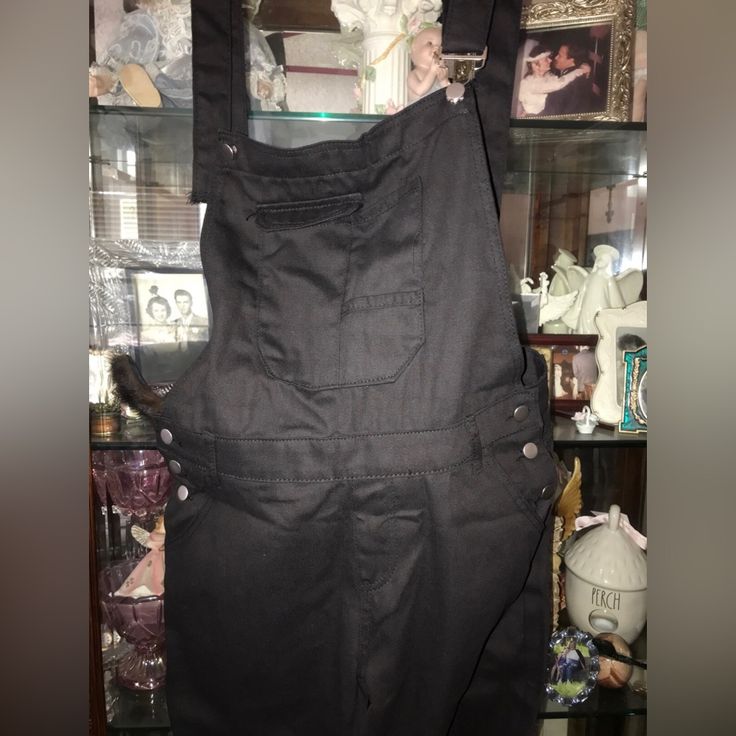 Xl Overalls Read Never Worn Purchased And It Was Missing The Shoulder Hook Heavy Weight Black Jean Material No Brand On Tag Size Xl Approximately 18” Waist X 31” Inseam Jeans Material, No Brand, Heavy Weight, Black Jeans, Pant Jumpsuit, Overalls, Jumpsuit Romper, Pants For Women, Pants