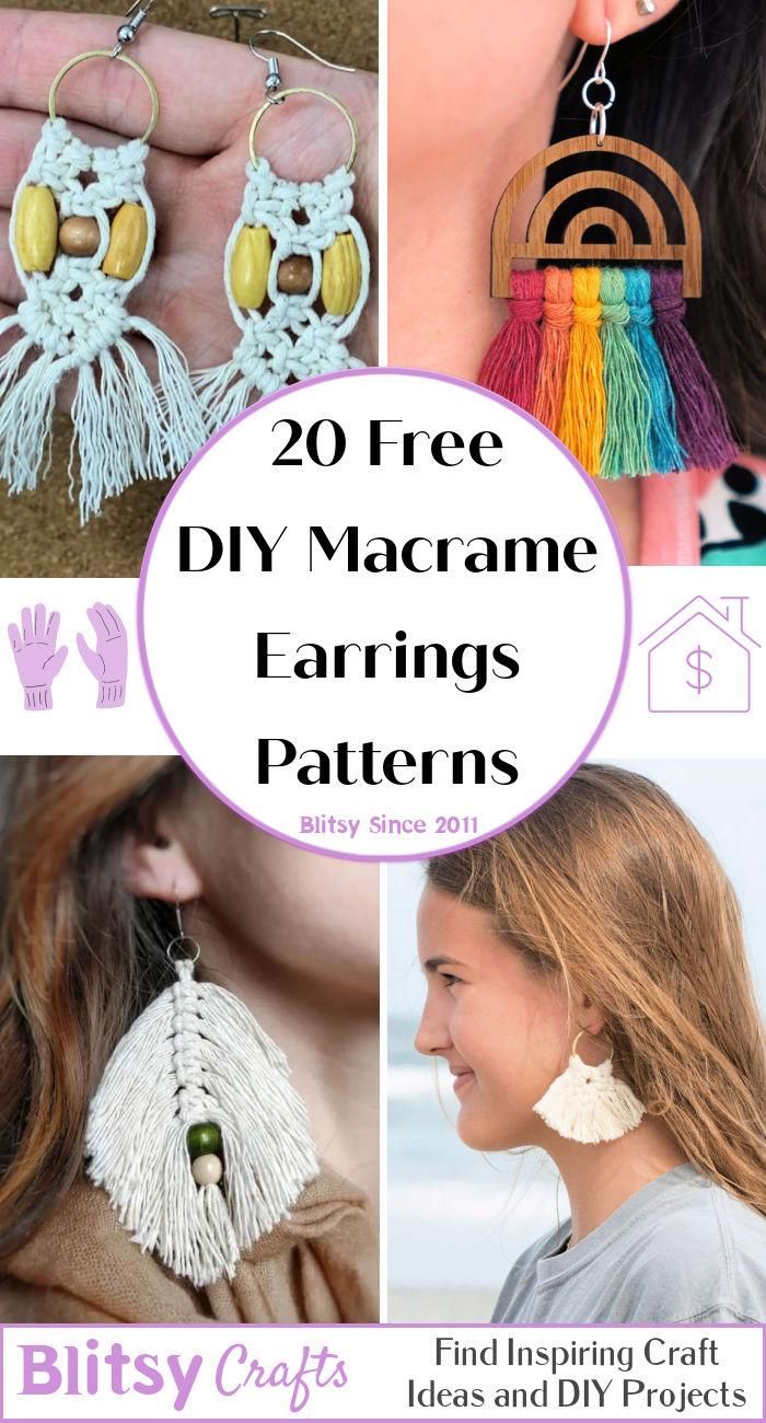 the top 20 free diy macrame earrings patterns and how to make them