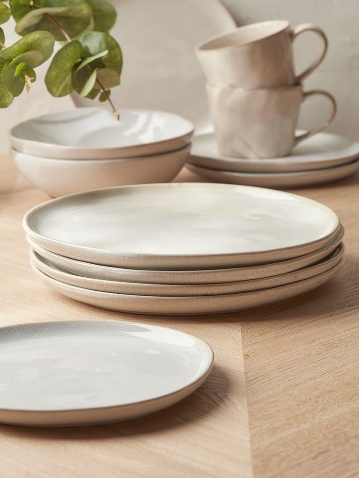 Four Clea Dinner Plates Kitchen Bowls Set, Ceramics Dinner Set, Dinnerware Aesthetic, Scandinavian Kitchenware, Aesthetic Tableware, Dinner Sets Dinnerware, Dinner Plates Sets, Aesthetic Plates, Plates Aesthetic