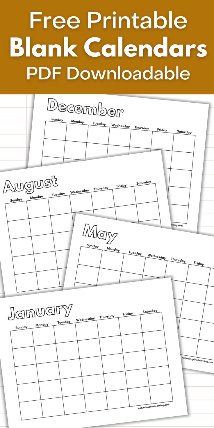 three blank calendars with the text free printable blank calendars