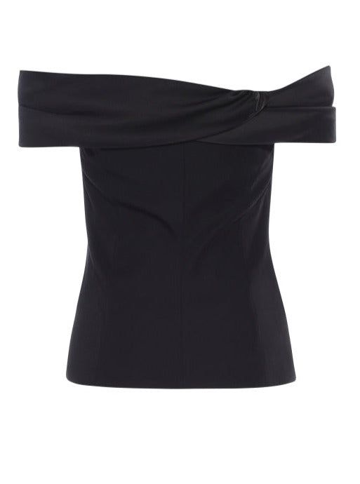 Introducing our Black Nadine Suit top. The off shoulder design and suiting details make it a perfect statement piece. Crafted from soft, premium fabrics, it's a timeless wardrobe staple that will instantly upgrade any outfit. Wear this to grab drinks with friends or to your next dinner party. PRODUCT DETAILS + CARE 100% Polyester Dry Clean Only SIZE + FIT XS: Bust 33" Length 16" S: Bust 34" Length 16" M: Bust 35" Length 17" L: Bust 38" Length 18" Runs true to size Keilah is 5'9 & wears an XS Hostess Outfit Restaurant, Drinks With Friends, Off Shoulder Design, Trip Outfits, Timeless Wardrobe, Effortlessly Chic Outfits, Timeless Wardrobe Staples, Boat Neck Tops, Wardrobe Style