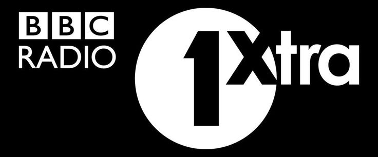 the bbc radio 1 extra logo is shown in black and white, with an x - type