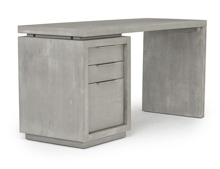 an office desk with two drawers on one side and a file cabinet on the other